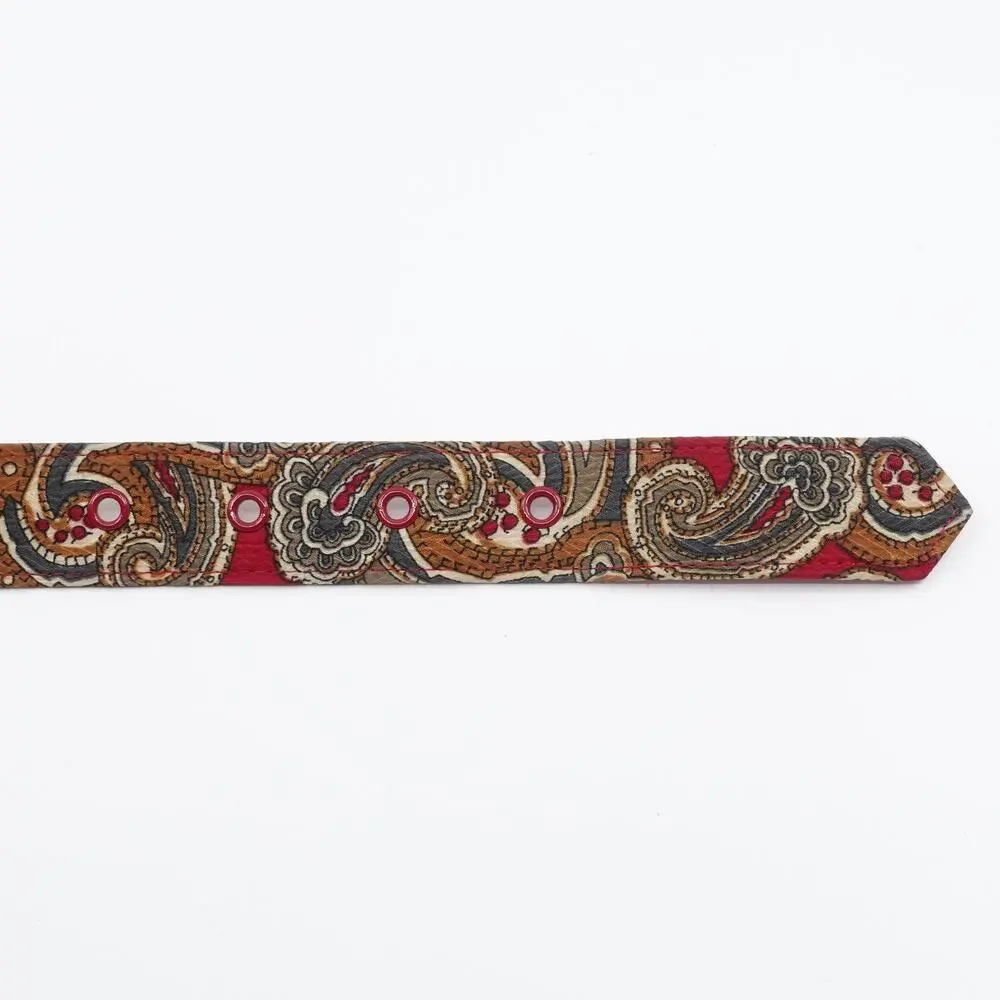 Vintage Paisley Belt in Red Gold Teal
